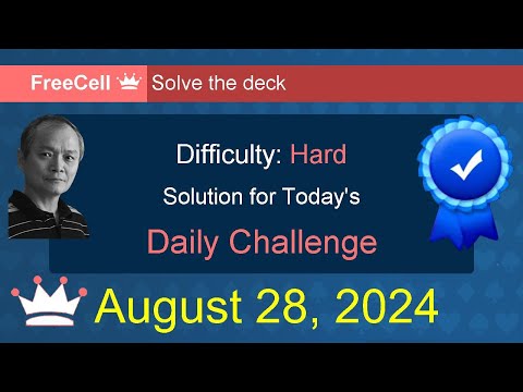Microsoft Solitaire Collection: FreeCell - Hard - August 28, 2024