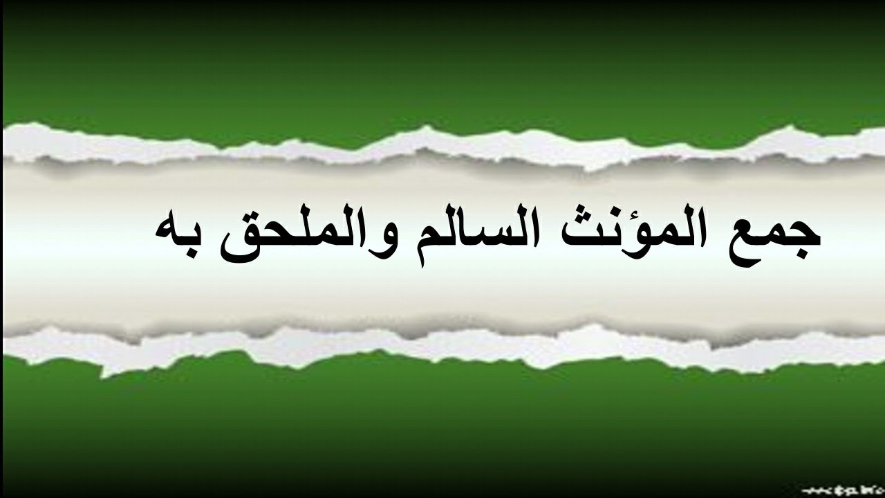 جمع المؤنث السالم والملحق بجمع المؤنث والكلمات التي تجمع جمع مؤنث  والاسم الثلاثي ساكن الوسط