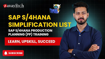 SAP S/4HANA Simplification List | SAP S/4HANA Production Planning (PP) Training | ZaranTech