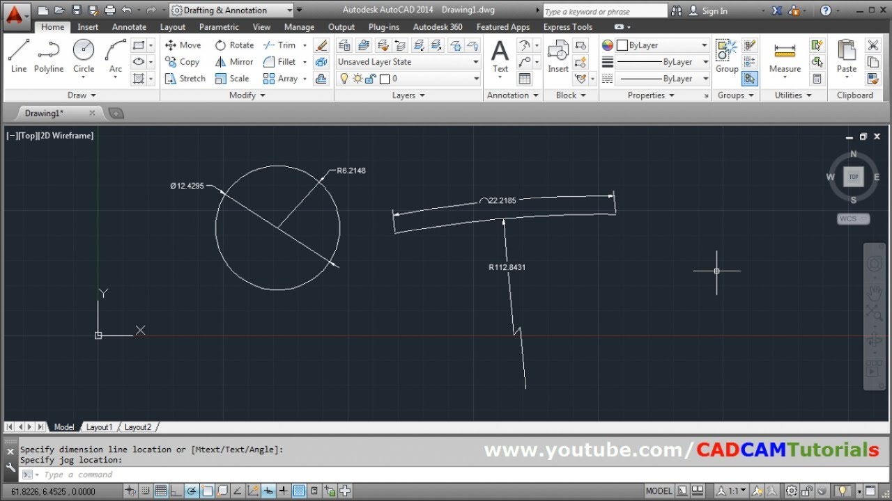 AutoCAD Circle Dimension AutoCAD Arc Dimension YouTube