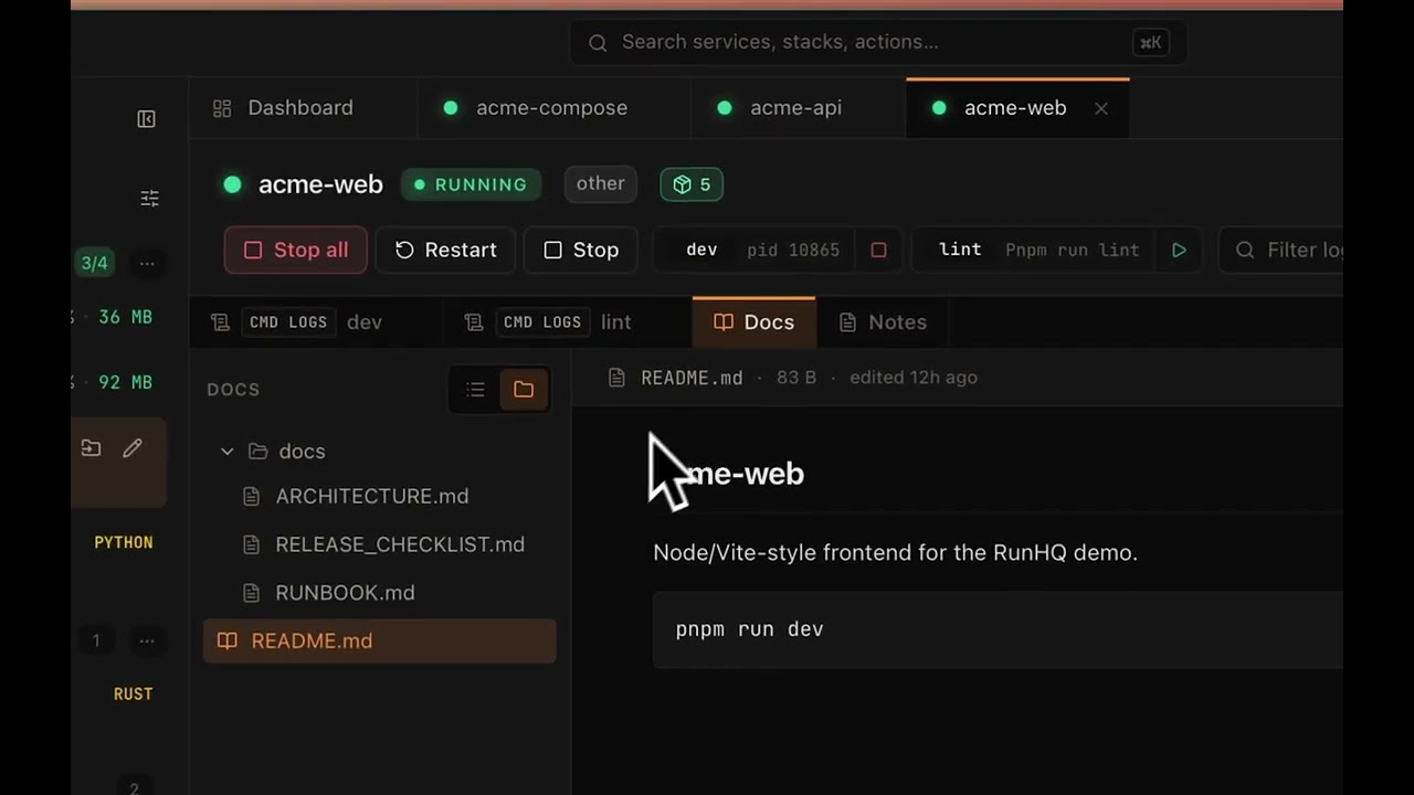 RunHQ — the full daily loop