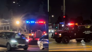 *MASSIVE RESPONSE* LAPD Responding Code 3 | Manhunt For Suspect Who Shot An Officer