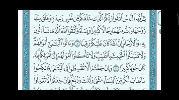 سورة النساء آية١ ٥ ماهر المعيقلي للحفظ للصف السادس اعدادي