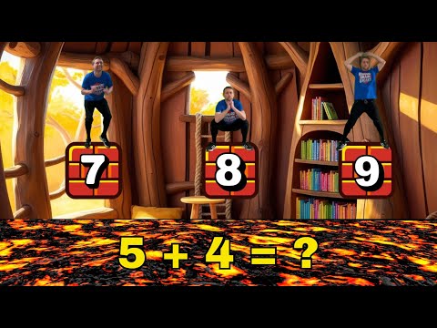 THE FLOOR IS LAVA Part 2 | Math Addition Fitness Game | Educational Brain Break Exercise for Kids 🌋🥵