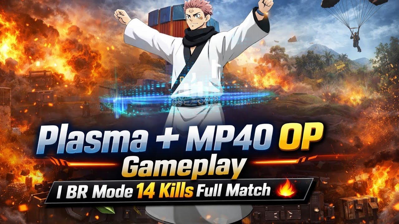 Plasma + MP40 OP Gameplay | BR Mode 14 Kills Full Match 🔥