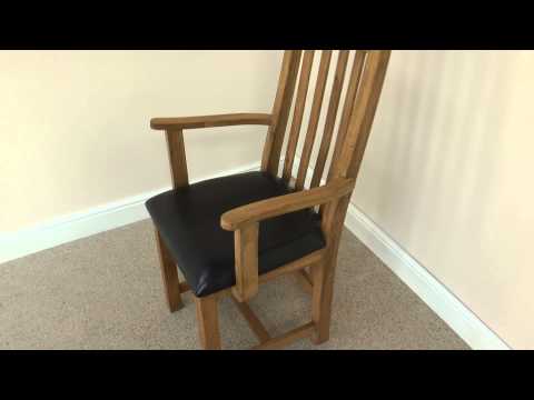 carver-solid-oak-leather-dining-chair-with-arms---country-oak-range