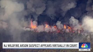 NJ wildfire arson suspect appears virtually in court