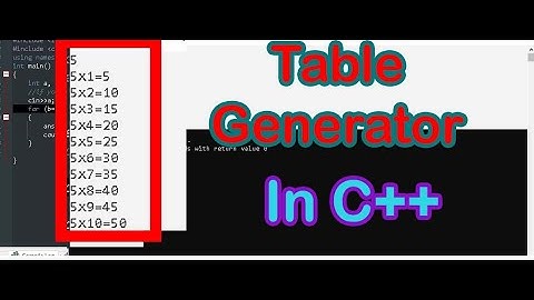 How To Make Multiplication Table Program In C++| Generate Table of The Digit That You Want