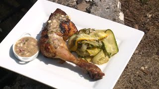 Recette : poulet crapaudine et tagliatelles de courgettes