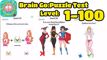 Brain Go: Puzzle Test Levels 1 - 100 Gameplay Walkthrough | IOS-Android Brain game test #1ontrending
