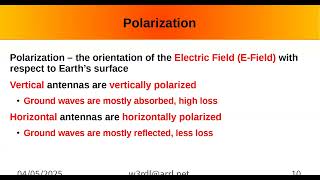 5-1 2025 General/Extra license class sub-element 9 Antennas and Feedlines(Basic Antenna Parameters)