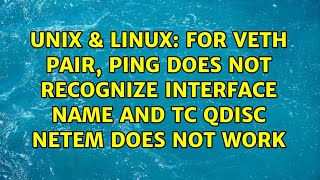 For veth pair, ping does not recognize interface name and tc qdisc netem does not work