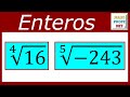 RADICACIÓN DE NÚMEROS ENTEROS - Ejercicios 1 y 2