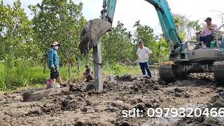 đóng cọc bê tông  _ construction concrete pile #mientay #cocbetong #xaydung #xecuoc