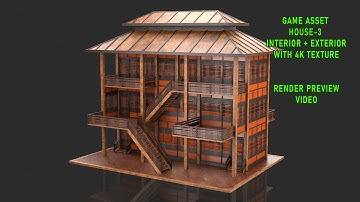 Medieval Japanese House 3 - 3d Game Asset House - Realistic 3d Rendering