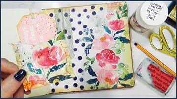 Paper Napkin Collage Art Journal Background Technique