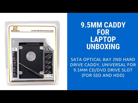 SATA Optical Bay 2nd Hard Drive Caddy, Universal for 9.5mm CD/DVD Drive Slot (for SSD and HDD)