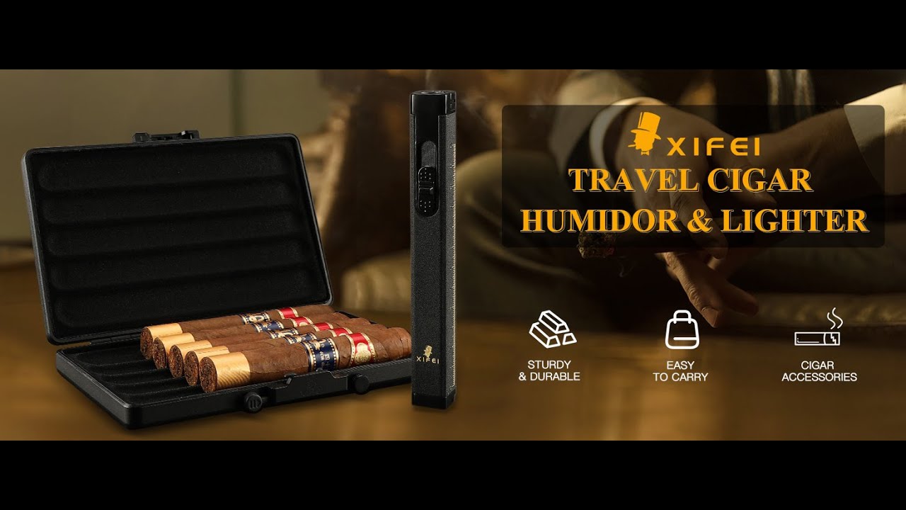 XIFEI Cigar Humidors and Cigar Lighter Set