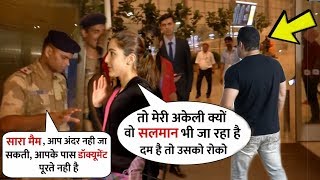 Sara Ali Khan Didn't Enter by Security Guard at Mumbai Airport | Salman Khan Entry Without Checking