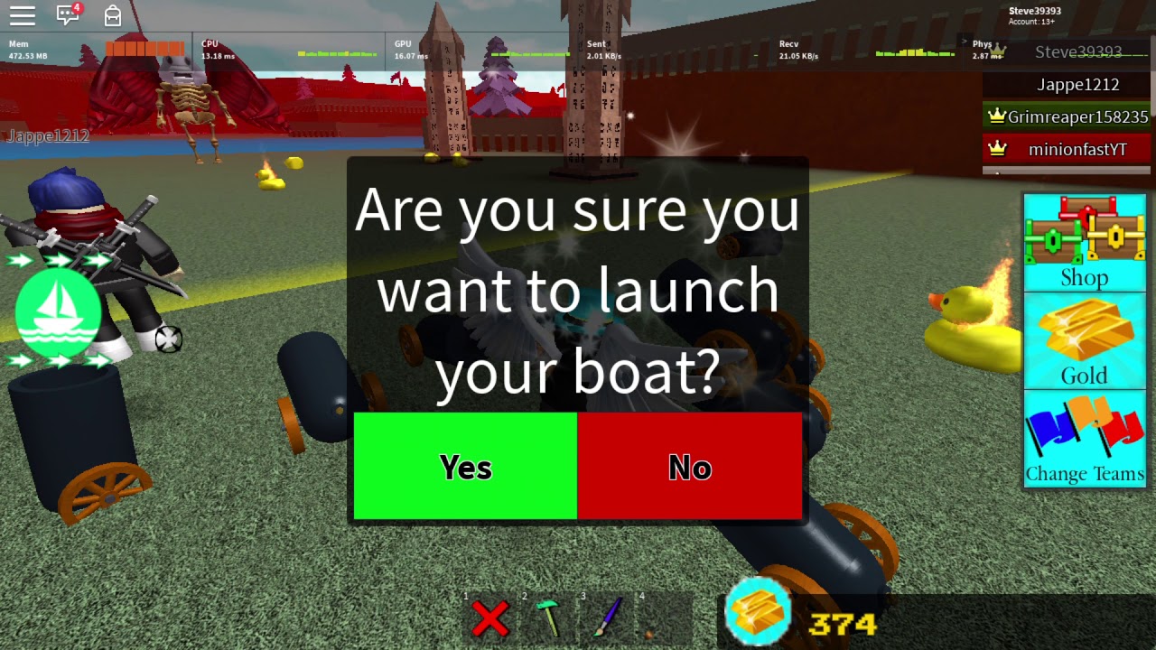 Roblox, Fabi the duck, BOSSBATTLE in build a boat with 