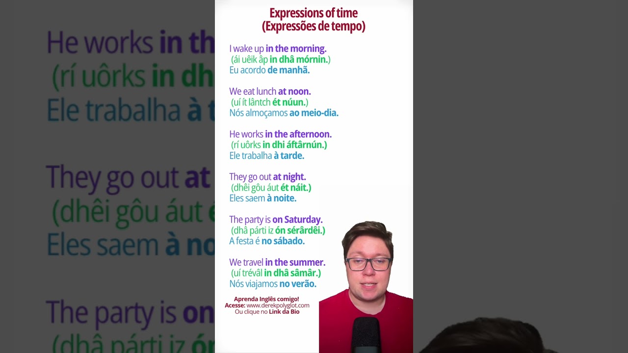 Expressões de tempo em Inglês- 