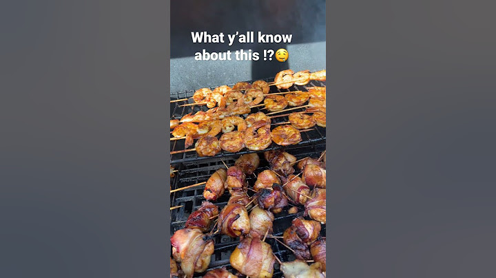 Shrimp kabobs and chicken poppers