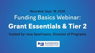 [Recording] Funding Basics: Grant Essentials & Tier 2 with Issa Spatrisano