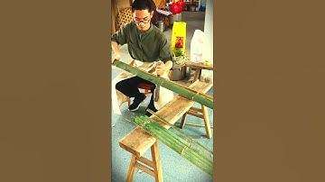 The right and accurate technique and skill for splitting bamboo #shorts