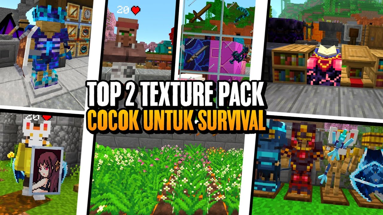 TOP 2 TEXTURE PACK COCOK UNTUK SURVIVAL TERBARU - Texture Mcpe 1.20 - 1 ...