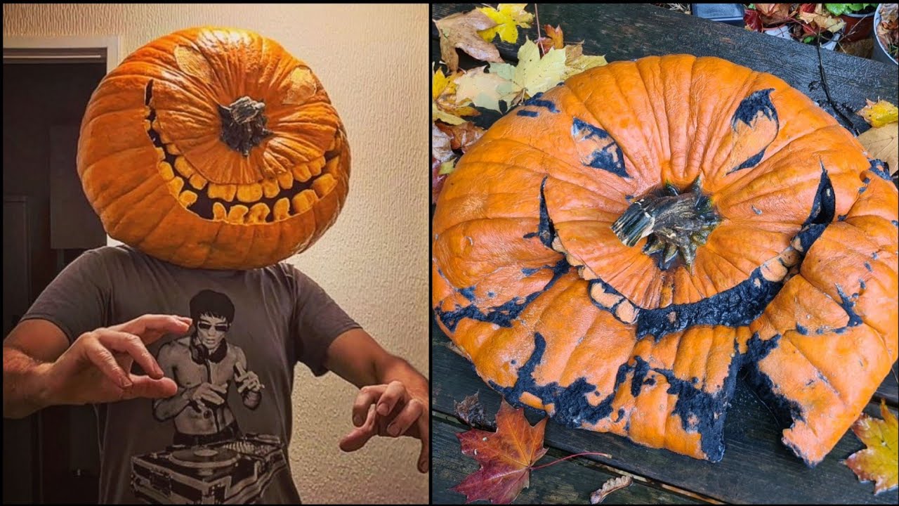 Carving a Wearable Pumpkin Head YouTube