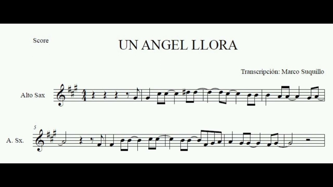 UN ANGEL LLORA | PARTITURA Y PISTA PARA SAXO ALTO (LEER LA DESCRIPCIÓN