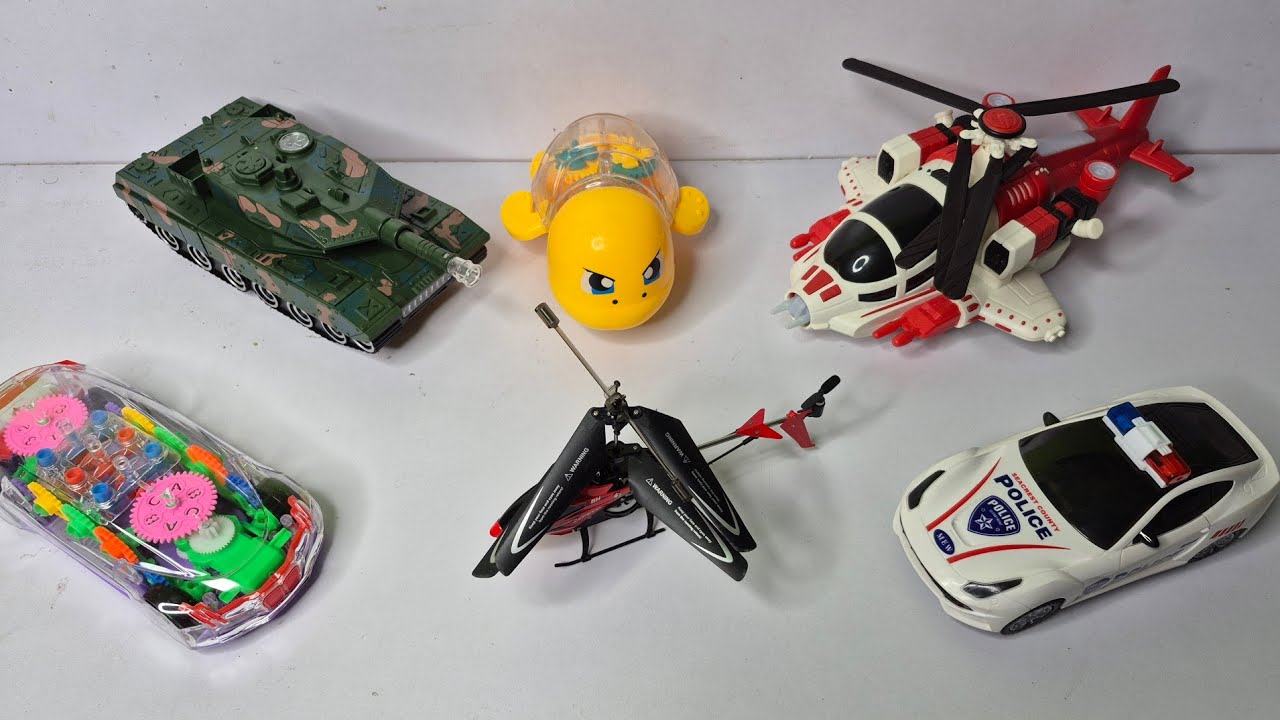 Rc Police Car, Concept Racing Car, Cute Turtle, Tank Robot, Helicopter Unboxing and Testing 😘