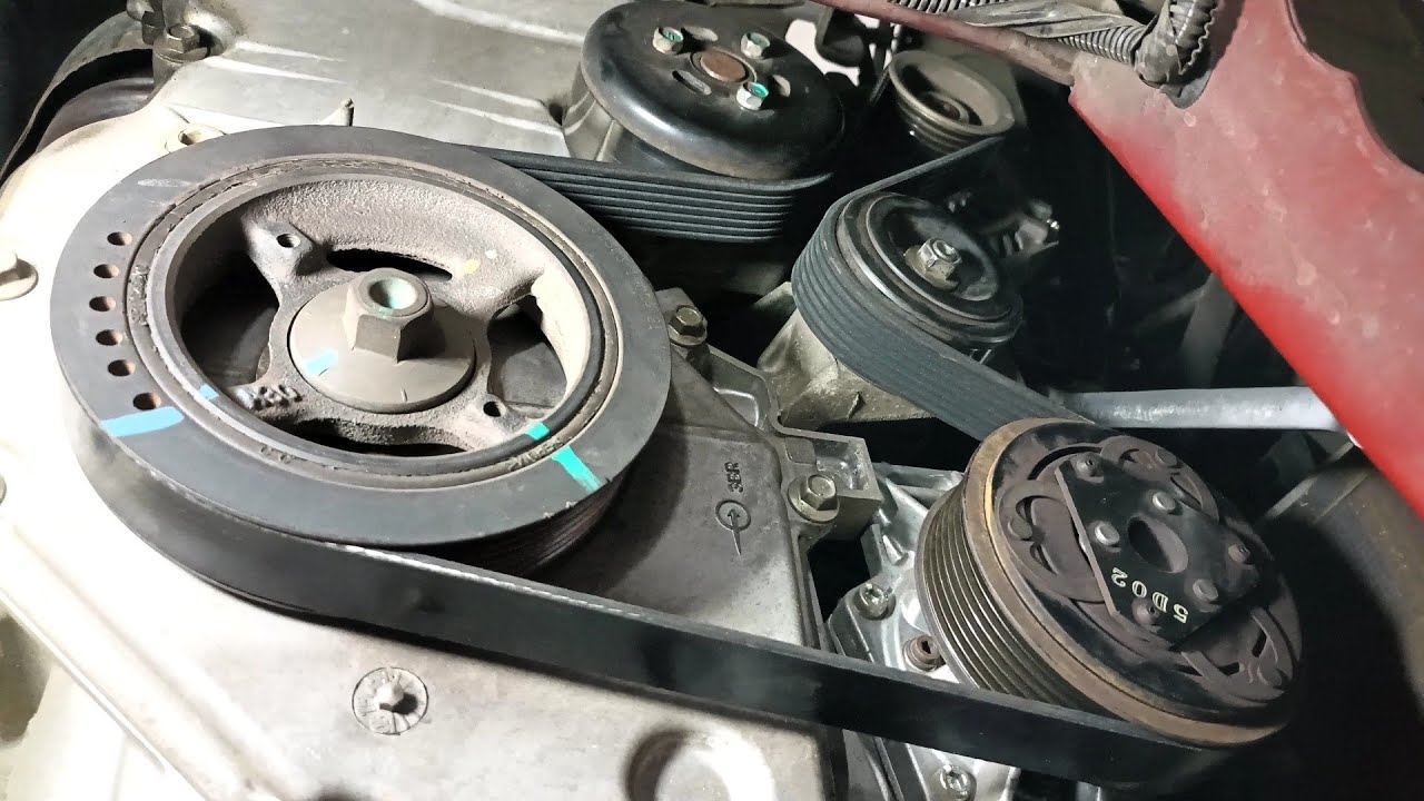 Nissan March. Como trocar a correia de acessórios. (Ar condicionado e alternador)