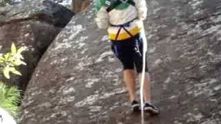 Nessa going down from abseiling