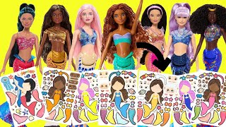 The Little Mermaid Movie 2023 DIY Make Your Own Face Stickers with Ariel and Sisters Dolls