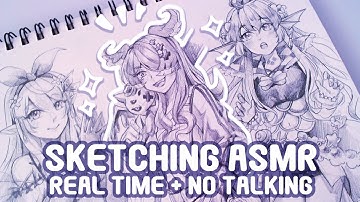 Sketching ASMR LAZULIGHT | Real Time + No Talking