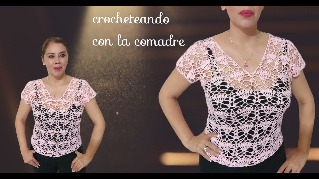 blusa abanicos calados a crochet parte #1 fácil y rápido❤❤