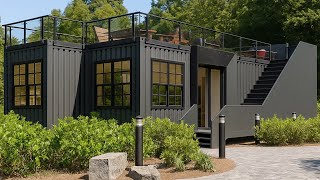 Container house plans BG87 | 2 bedrooms | Modern small house with rooftop terrace
