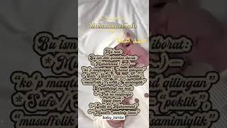 Videoga like bosing va MuhammadSafo onalariga yuvorib quyin🫰#islomiyismlar #ism #ismlar #baby
