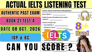 IELTS Listening Real Test 2026 With Answers 08-10-2026