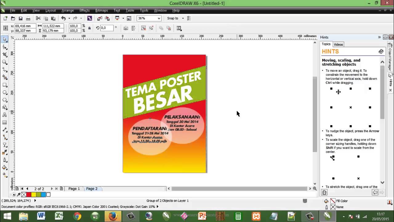 Cara Membuat Poster  Cantik dan Menarik  dengan CorelDraw X6 