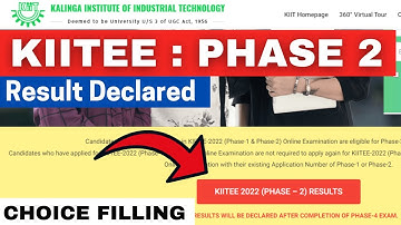 KIITEE PHASE 2 RESULT | KIITEE 2022 | COUNSELLING | KIITEE 2022 RESULT
