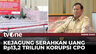 Disaksikan Presiden Prabowo, Kejagung Serahkan Uang Sitaan Rp 13,2 T Kasus CPO | tvOne