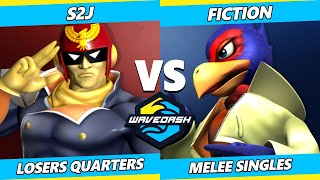 Wavedash 2023 Top 8 - Fiction (Falco) Vs. S2J (Captiain Falcon) Smash Melee - SSBM