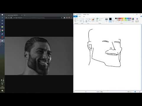 Drawing Gigachad on Microsoft Paint - YouTube