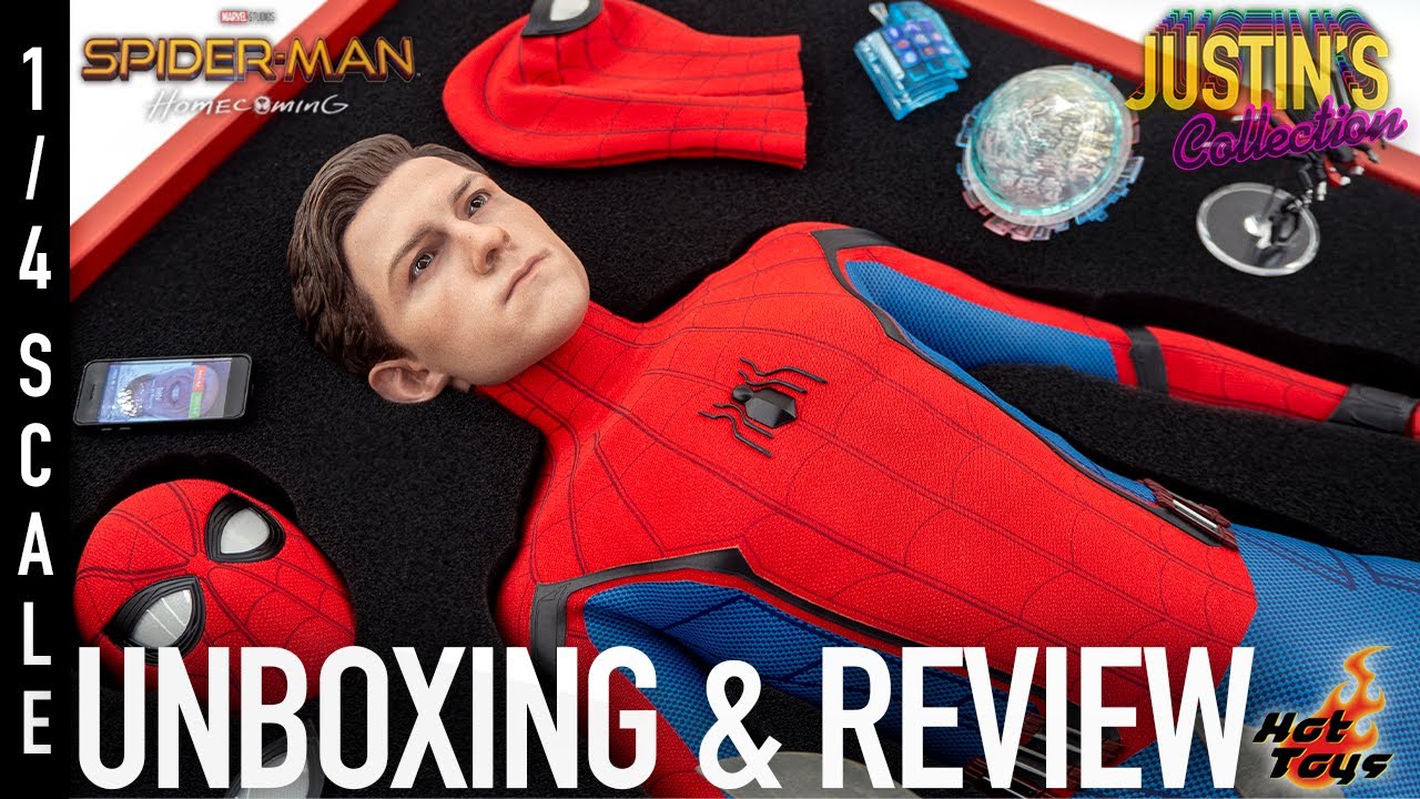 Hot Toys Spider-Man Homecoming 1/4 Scale Figure Unboxing & Review - YouTube