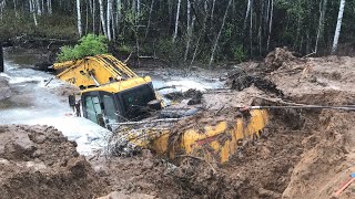 Грузовой эвакуатор и Утопленный 20т экскаватор под н новгородом