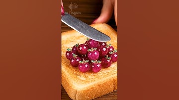AI ASMR Spreading Fruit on toast 🍎 #ASMR #Satisfying #SpreadingASMR #relaxingsound #fruitcutting