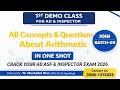 1st Demo Lecture on Arithmetic for AD &amp; Inspector Basic to Advance|Score High with Smart Strategy