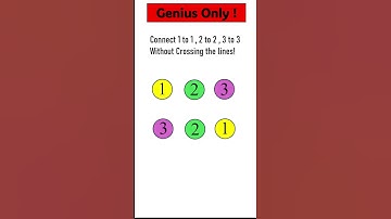 Only for a Genius😎😎 ! Connect 1 to 1, 2 to 2 & 3 to 3 without crossing the lines! #math #shorts